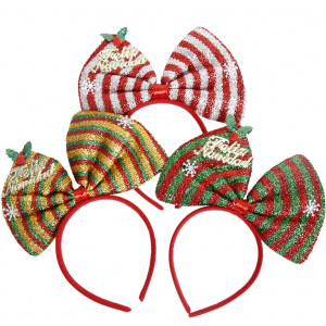 Christmas Children Bow Headband Rainbow Snowflake Party Hair Hoop(CFHA25022)