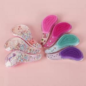Clear Plastic Cartoon Anti-tangle Hairdressing Massage Brush Children's Hair Comb(CFHA25013)