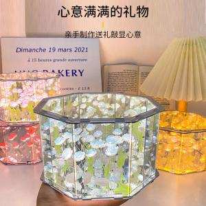 DIY Octagonal Rose Flowers Lamp