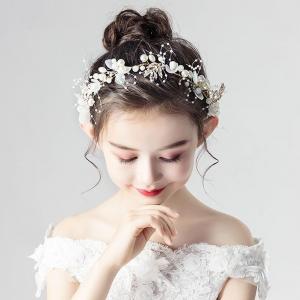 Flower Wreath Pearl Headband Head Hoop Bride Crown Children's Headwear(CFHA25011)