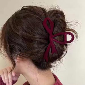 New Ribbon Velvet Bowknot Hair Clip Fashion Elegant Shark Hairclip(CFHA25006) 