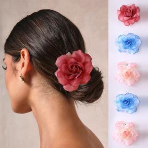 Satin Silk Artificial Flowers Women's Accessories Hair Tie Updo Headwear(CFHA25015)