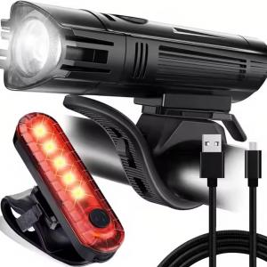 USB Rechargeable Waterproof LED Bicycle Front Light and Back Taillight (CFPL24002)